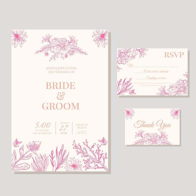 Invitation De Mariage Floral élégant