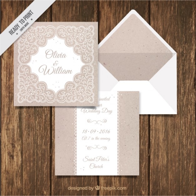 Invitation De Mariage Avec De Jolis Ornements