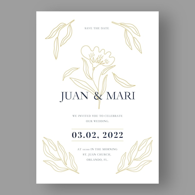 Invitation De Mariage Minimaliste