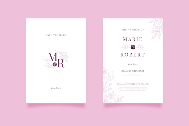 Invitation De Mariage Minimaliste