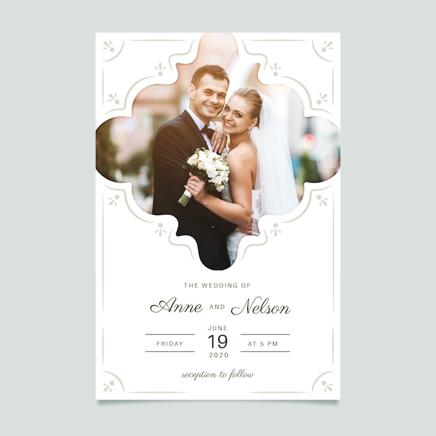 Invitation De Mariage Modèle Avec Image