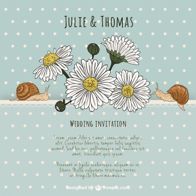 Vecteur gratuit invitation de mariage naturel charmant