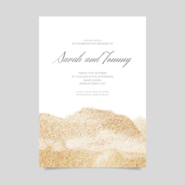 Invitation De Mariage Avec Des Paillettes