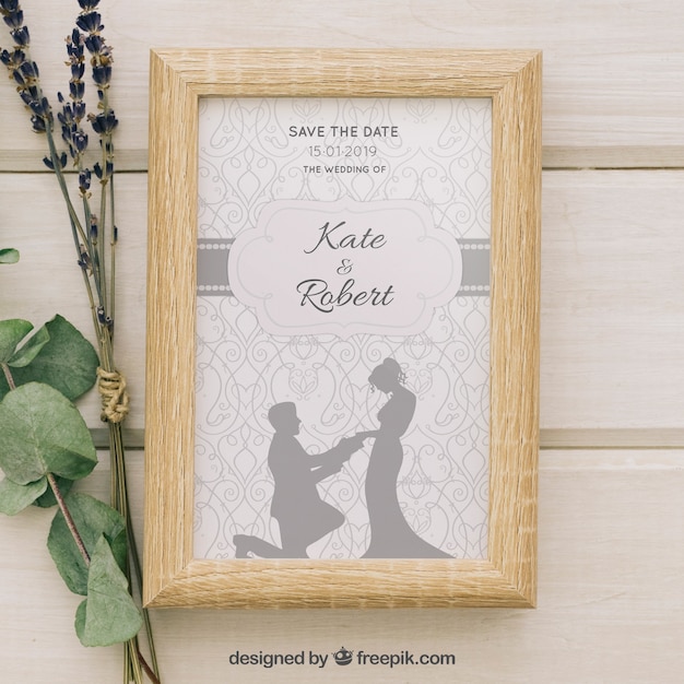 Invitation de mariage avec des silhouettes