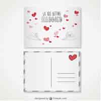 Vecteur gratuit invitation de mariage de style de carte postale rétro