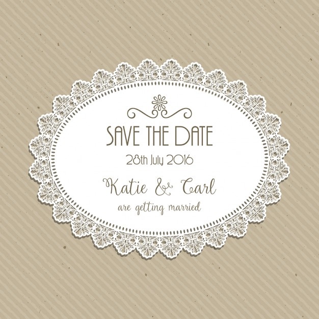 Vecteur gratuit invitation de mariage vintage
