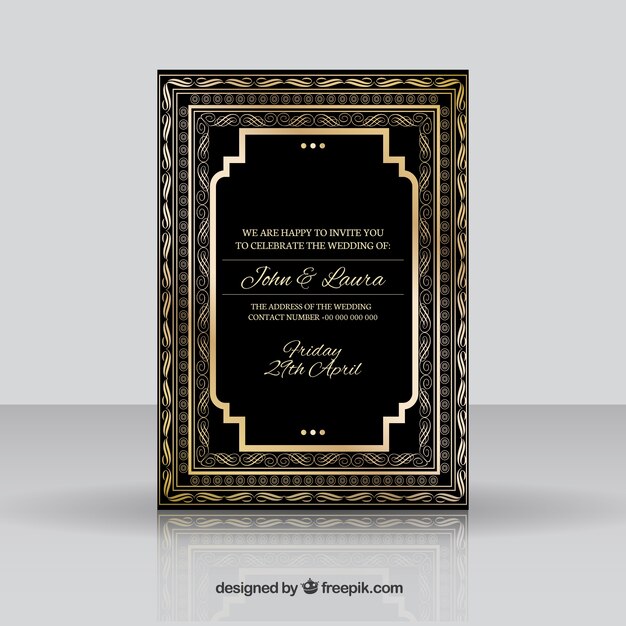 invitation ornementale de noces d&#39;or