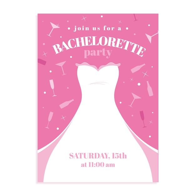 Invitation De Partie De Bachelorette De Dessin Animé