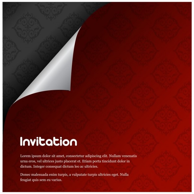 Invitation Rouge Page Curl Background