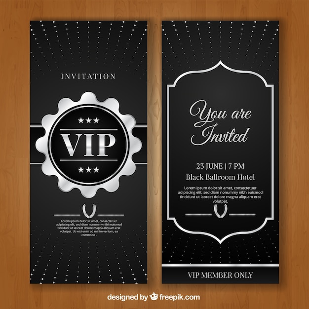 Vecteur gratuit invitation silver vip