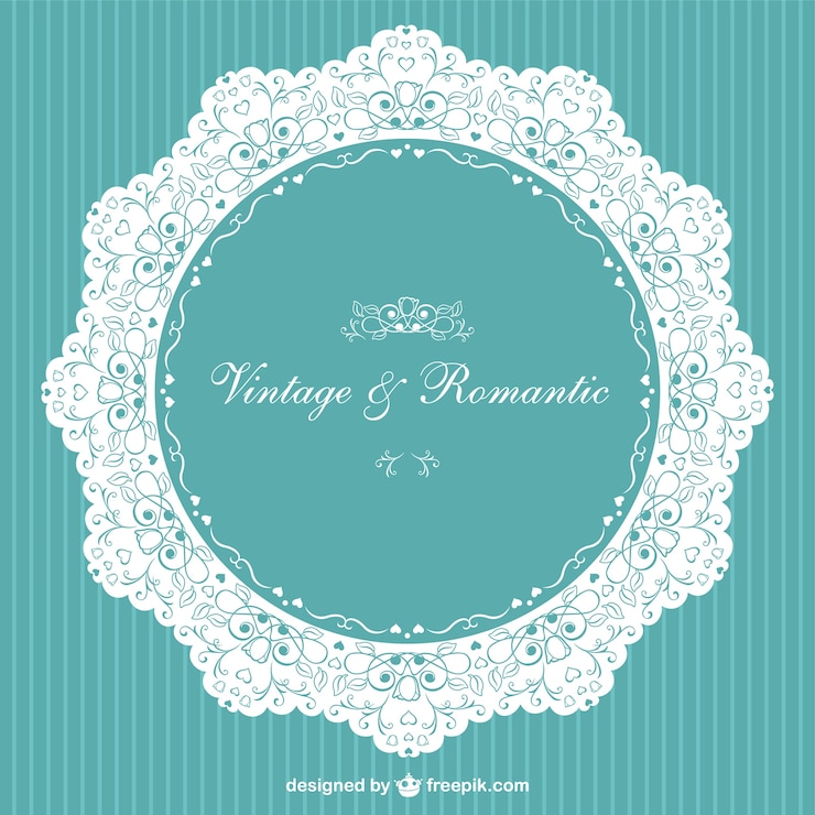 Vecteur gratuit invitation vecteur vintage romantique