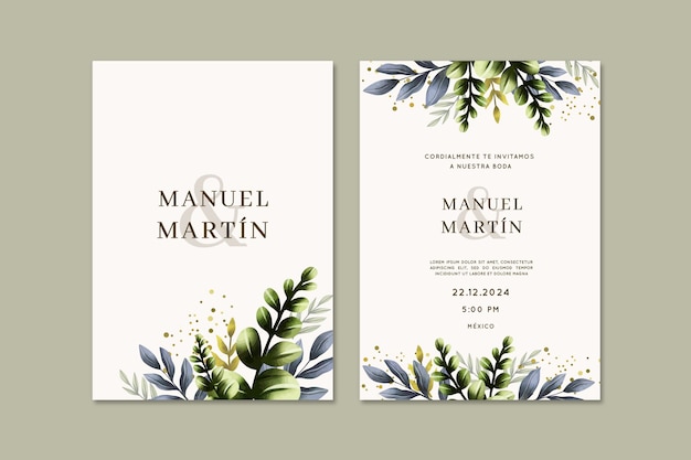 Invitations De Mariage à L'aquarelle En Espagnol