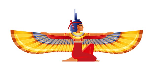Ancienne Deesse Egyptienne Bastet Divinite A Tete De Chat Illustration De Bande Dessinee Dans Le Style De L Art Ancien Vecteur Premium