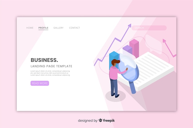 Isometric Business Landing Page Pour Site Web