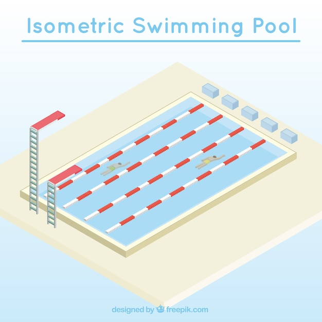 Vecteur gratuit isométrique compétition piscine