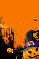 Vecteur gratuit jack o'lantern grunge fond orange modèle vecteur