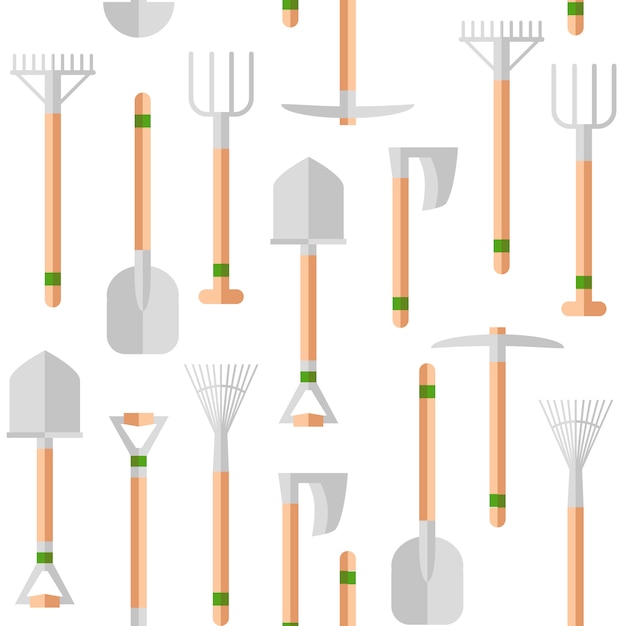 Vecteur gratuit jardinage et horticulture, outils de loisir, caisse de légumes et plantes.