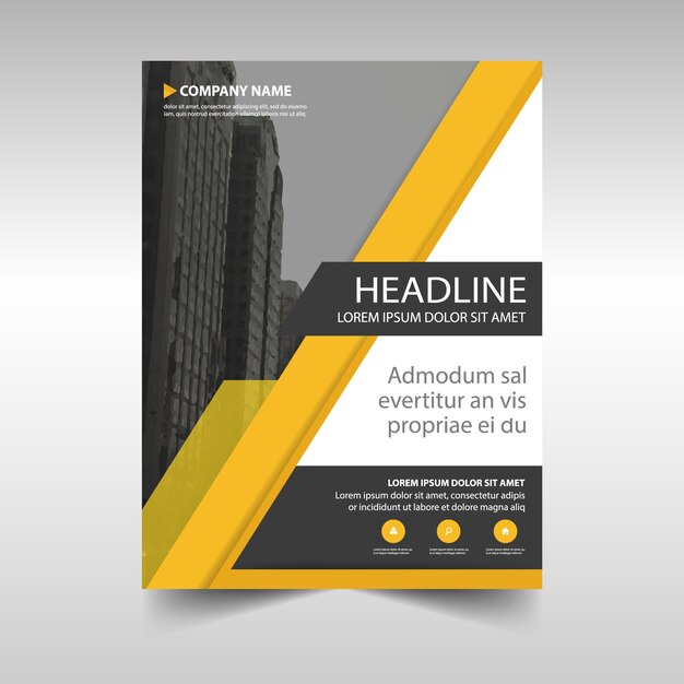 Jaune créatif rapport annuel modèle de couverture du livre