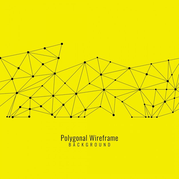 Jaune fond abstrait avec des lignes et des points, thème technologique