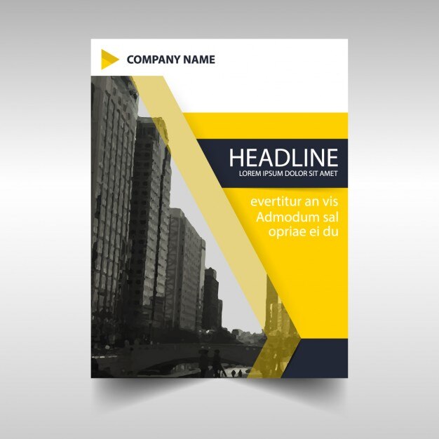 Jaune Noir créatif rapport annuel modèle de couverture du livre