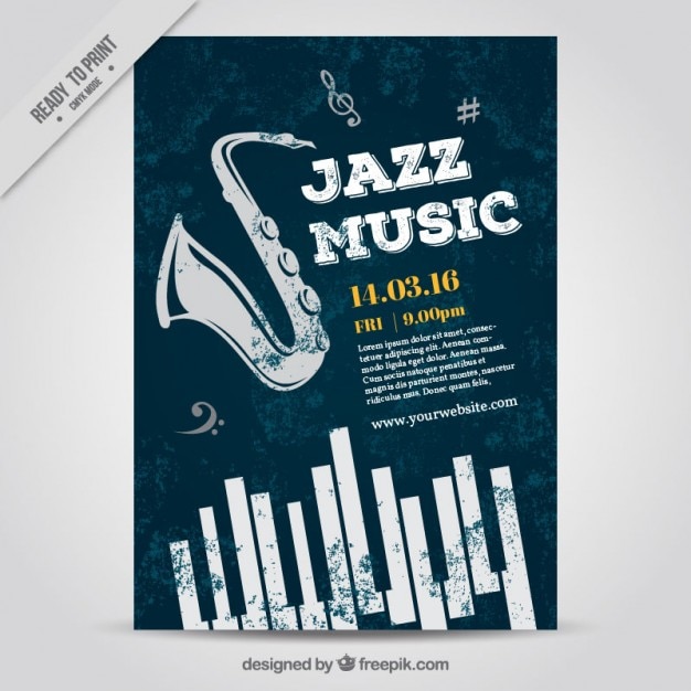 Vecteur gratuit jazz affiche de musique