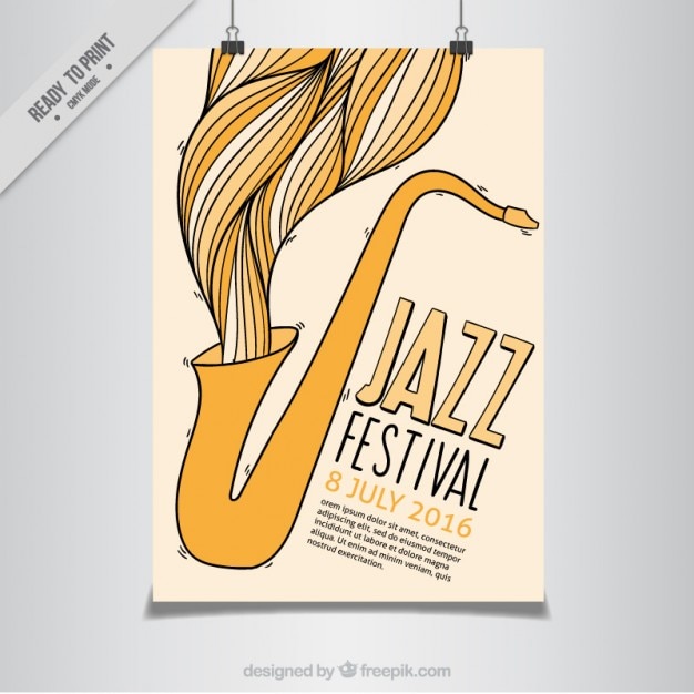Vecteur gratuit jazz dépliant du festival