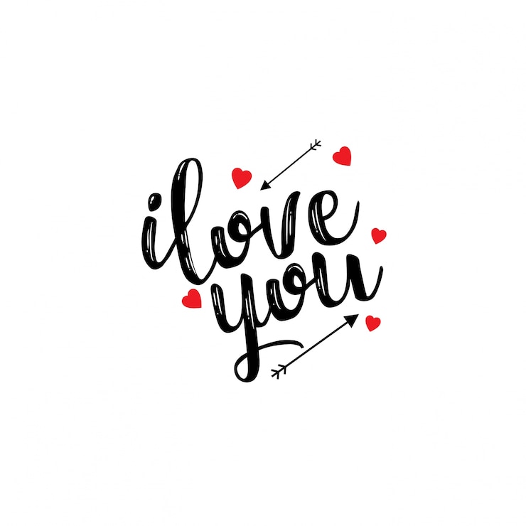 Vecteur gratuit je t&#39;aime typographie