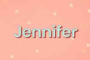 Vecteur gratuit jennifer script word art typographie vecteur