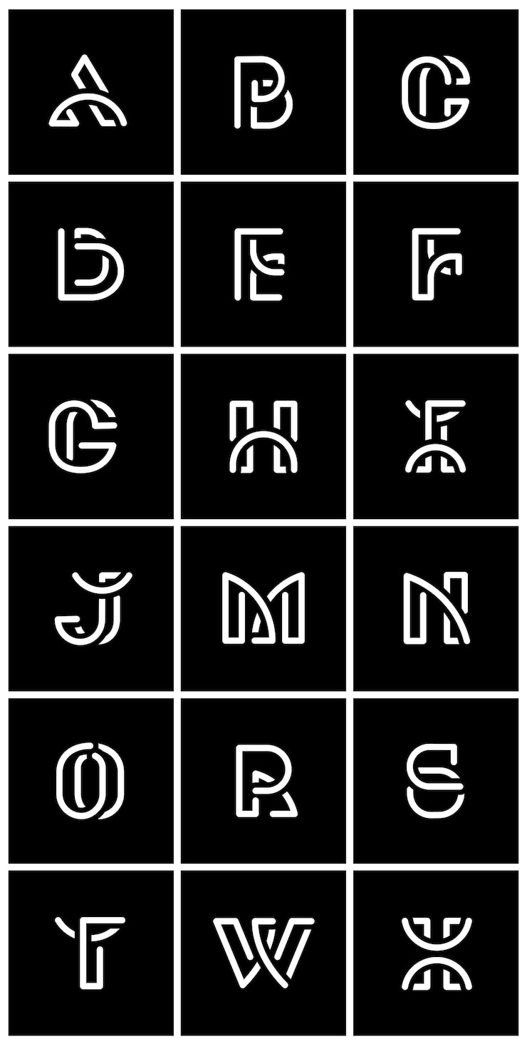 Vecteur gratuit jeu d&#39;alphabets rétro blanc