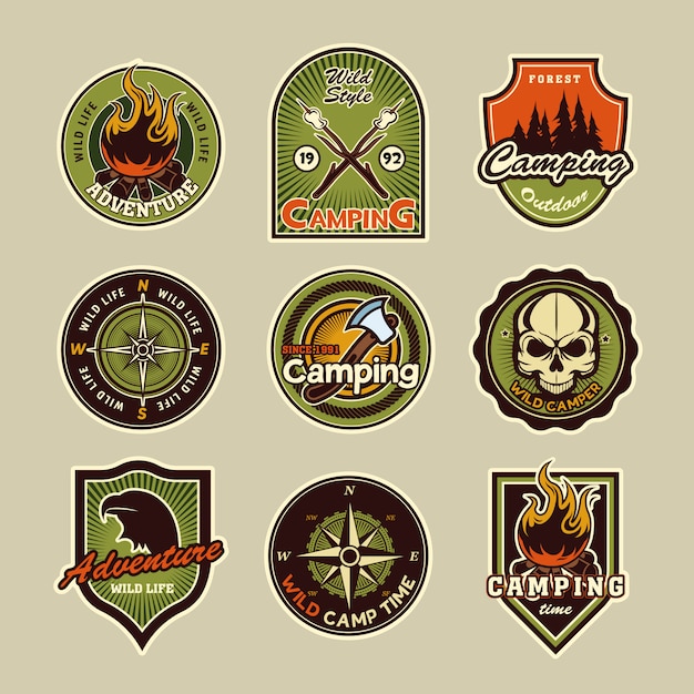 Jeu De Badges De Camping