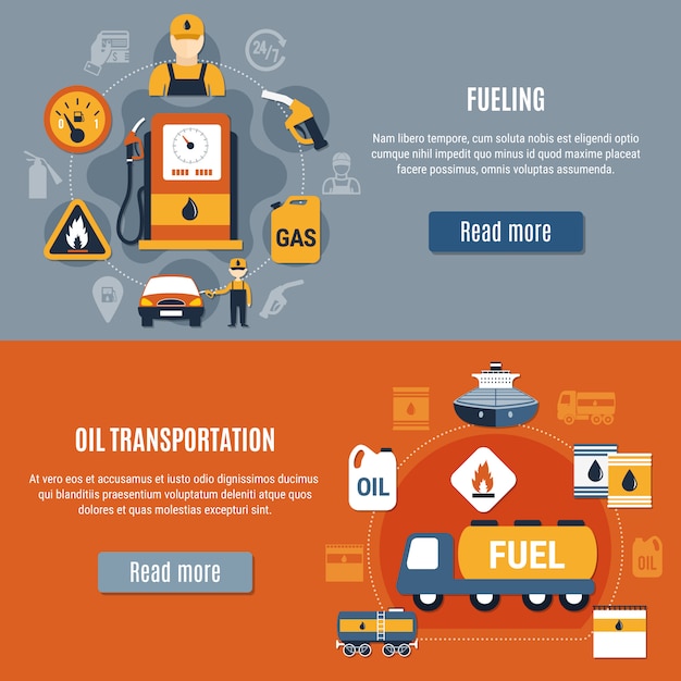 Jeu De Bannière De Pompe à Carburant
