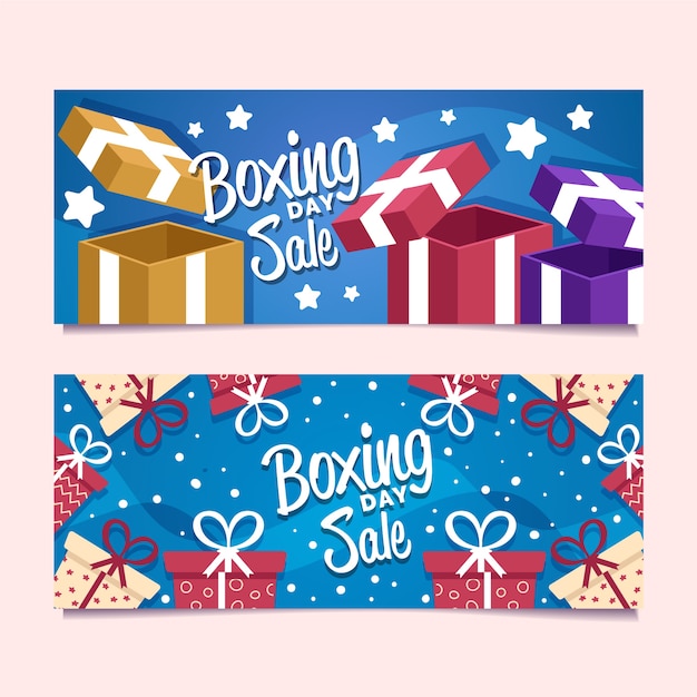 Jeu De Bannières De Vente De Jour De Boxe