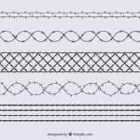 Vecteur gratuit jeu de barbelés plats
