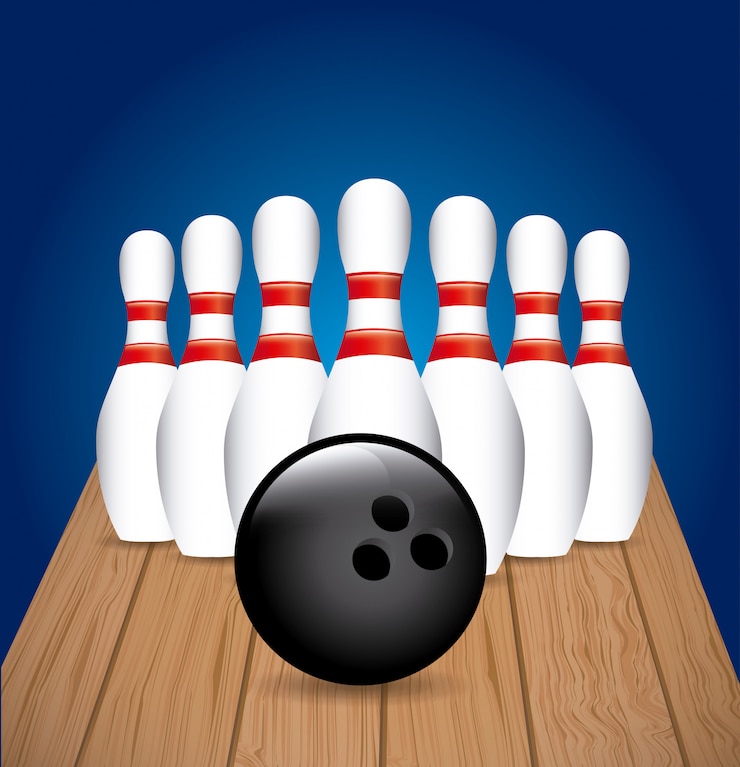 Vecteur gratuit jeu de bowling avec ballon