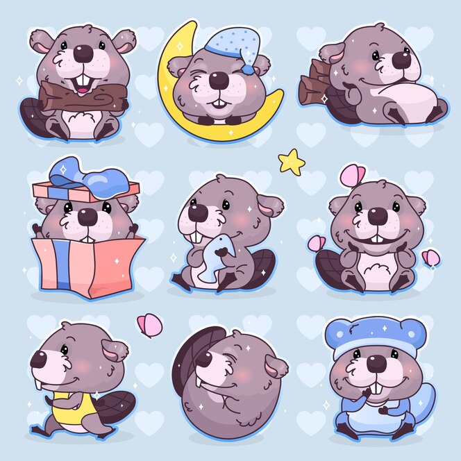 Jeu De Caracteres De Dessin Anime Mignon Castor Kawaii Autocollants Isoles De Mascotte Animale Adorable Heureuse Et Drole Pack De Correctifs Illustration Pour Enfants Anime Bebe Garcon Castor Emoji Emoticone Sur Fond Bleu Vecteur Premium Jeu De Caracteres De Dessin Anime Mignon Castor Kawaii Autocollants Isoles De Mascotte Animale Adorable Heureuse Et Drole Pack De Correctifs Illustration Pour Enfants Anime Bebe Garcon Castor Emoji Emoticone Sur Fond Bleu Vecteur Premium