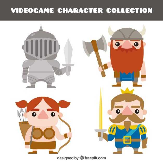 Jeu de caractères de jeux vidéo agréable