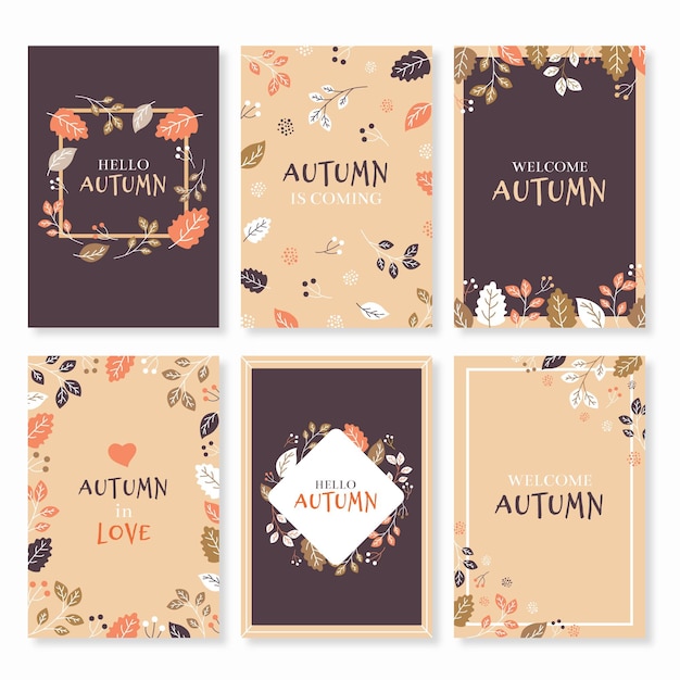 Vecteur gratuit jeu de cartes automne design plat