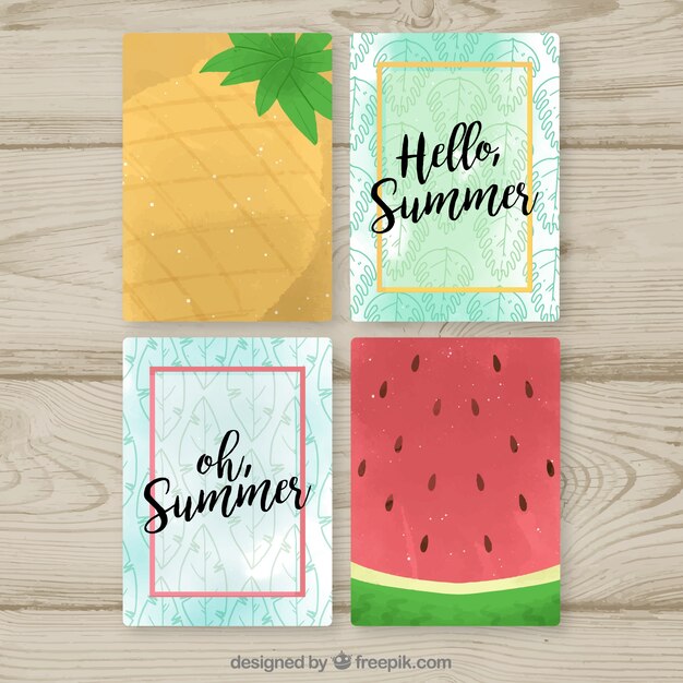 Jeu de cartes d&#39;été avec des fruits frais