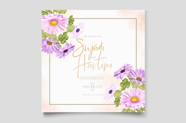 jeu de cartes de mariage floral aquarelle