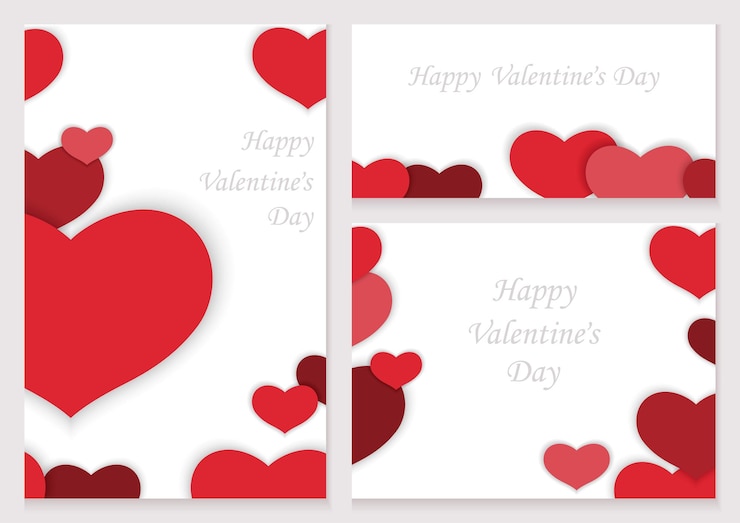 Vecteur gratuit jeu de cartes saint valentin. illustration vectorielle isolée sur fond uni.