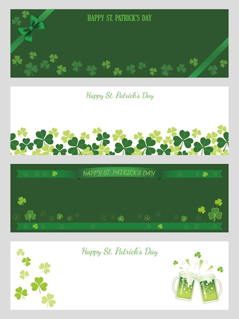 Vecteur gratuit jeu de cartes de voeux vector st. patricks day isolé sur un fond uni.