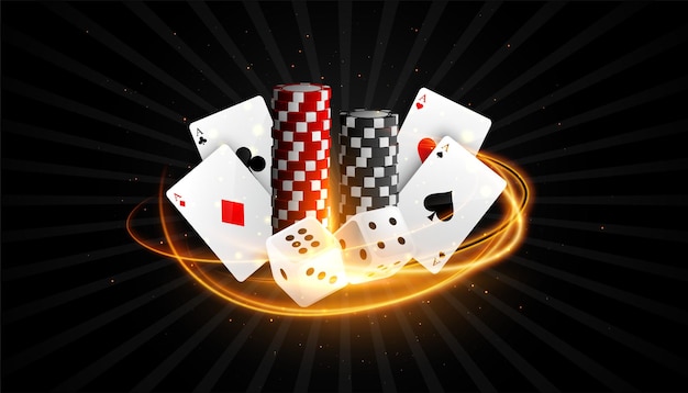 Vecteur gratuit jeu de casino réaliste bannière noire jouer et gagner le jackpot