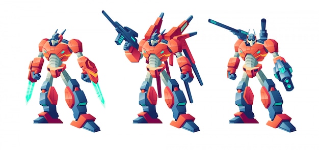 Jeu de dessin animé de robots de bataille transformateur