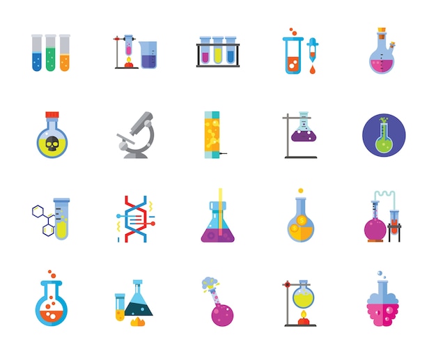 Jeu d&#39;icônes de chimie