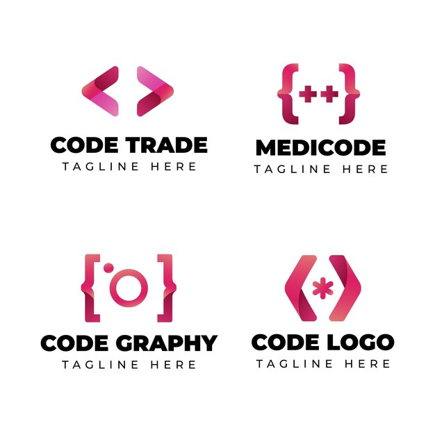 Jeu de logo de code moderne