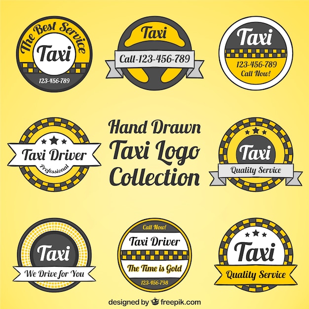 Jeu De Logos Pour Le Service De Taxi