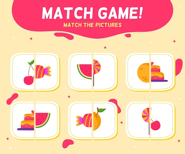 Vecteur gratuit jeu de match pour les enfants