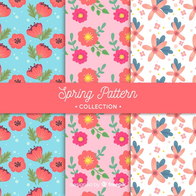 Jeu de motifs floraux de printemps