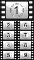 Vecteur gratuit jeu de numéros de film