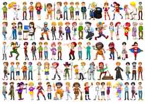 Vecteur gratuit jeu de personnages